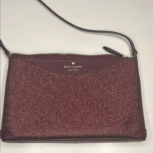 Kate Spade Maroon Glitter Wristlet